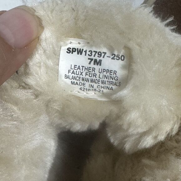 Sperry Top Sider Women’s Faux Fur Lined Duck Bootie Slipper Size 7 Whiskey Suede - Picture 10 of 10